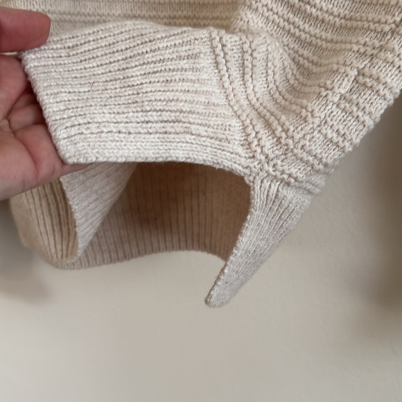 Madewell Oatmeal Ruffle Neck Sweater - Cotton/Merino wool size sz small - Picture 8 of 10